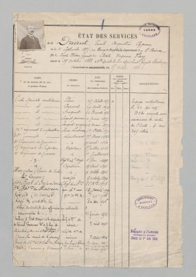 État des services du lieutenant-colonel Driant.